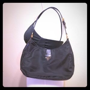 Prada vintage nylon black shoulder bag